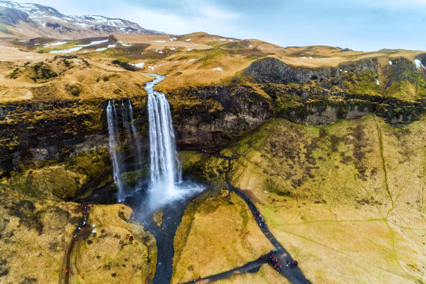 istock Aerial view waterfall Seljalandsfoss 665511136