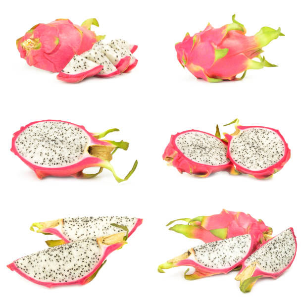 Collage of pitahaya Set of pitaya on white 44848 stock pictures, royalty-free photos & images