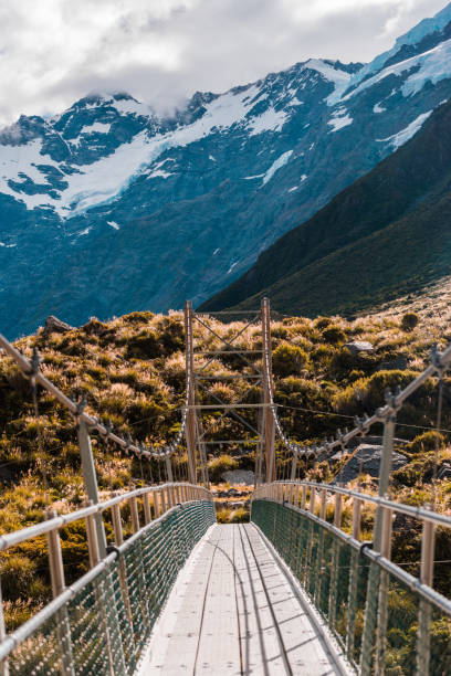 istock bridge over Hooker River in Aoraki National Park 665533814