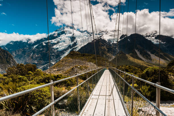 istock bridge over Hooker River in Aoraki National Park 665535868