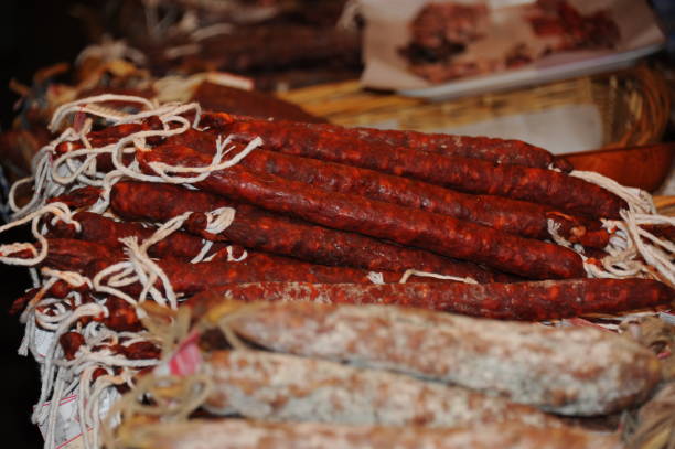 istock Weekly market in Spain - sausage 665561678