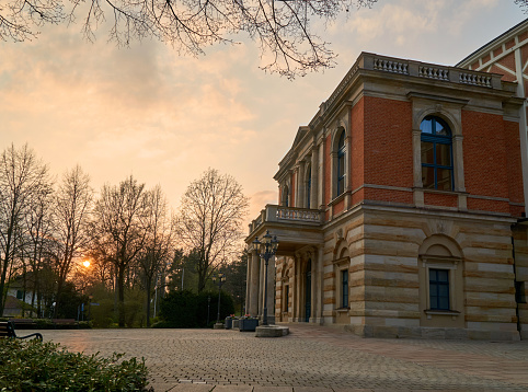 Bayreuth Wagner Festival Theatre in the sunset