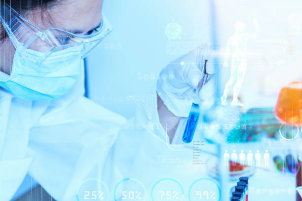 istock Scientist with laboratory background and concept. 665578188