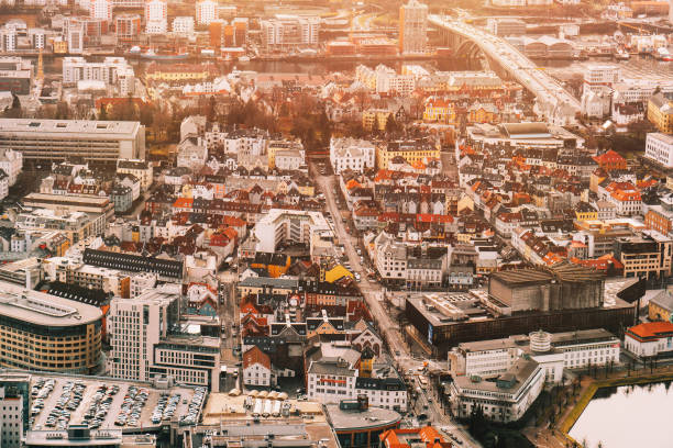 istock Bergen city in Norway view from above 665578904