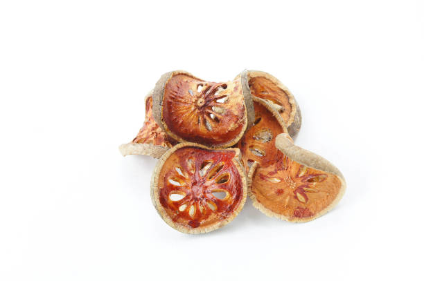 istock Bael dry fruit tea isolated on white background 665578928