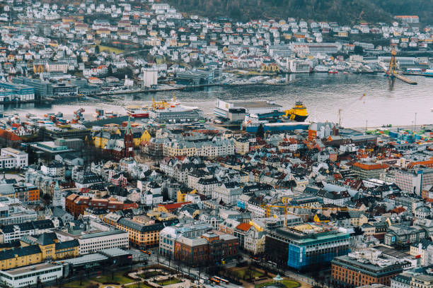 istock Bergen city in Norway view from above 665578944