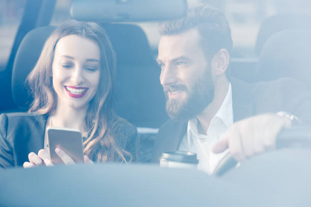 istock Business couple in the car 665582688