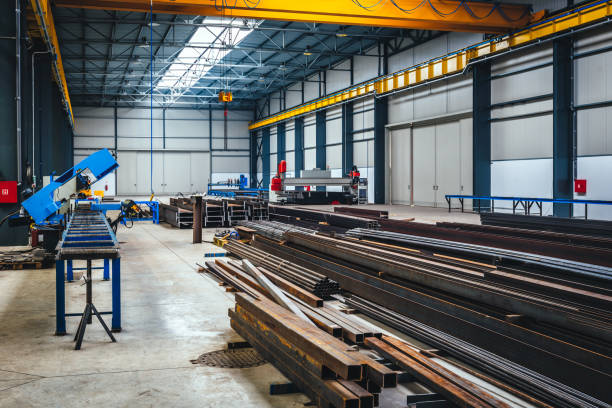 istock Industrial hall with metal profiles 665599576