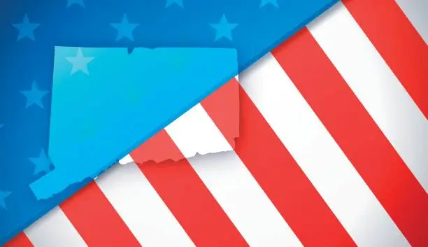 Vector illustration of Connecticut Patriotic Flag Background