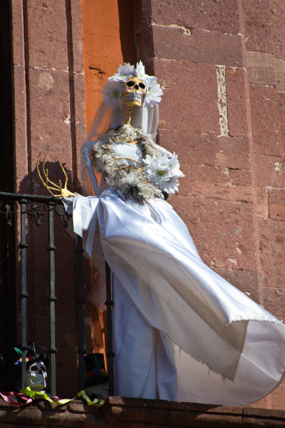 죽은, 디 아 드 로스 안 돼, 멕시코의 하루 - day of the dead mexico bride human skeleton 뉴스 사진 이미지