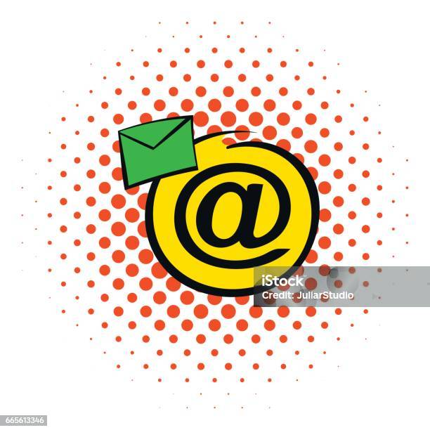Ed Zeichen Email Emailzeichen Symbol Im Comicstil Stock Vektor Art und mehr Bilder von ...