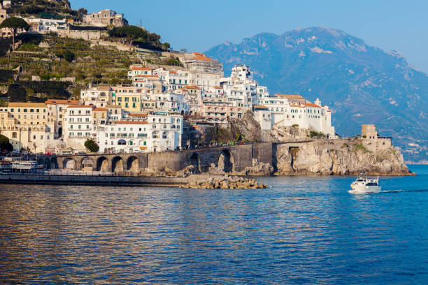 istock Architecture of Amalfi at sunset 665629416