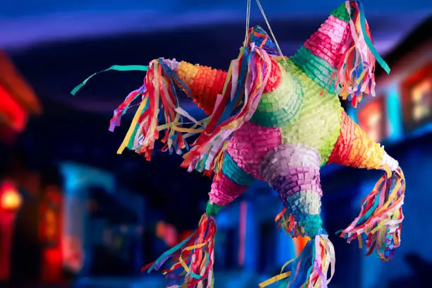 Colorful mexican pinata used in birthdays