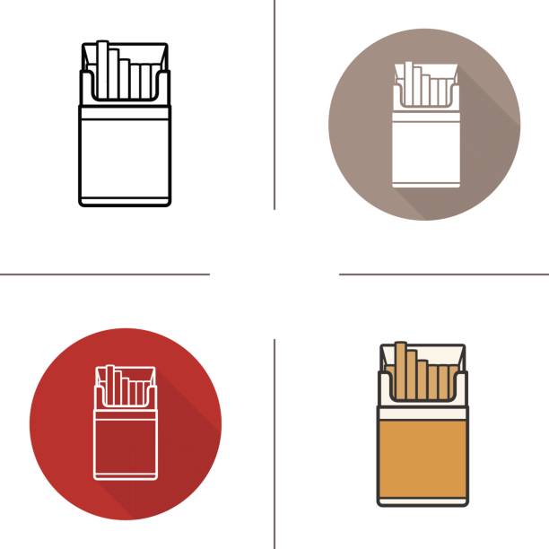 offenen zigarette pack symbole - cigarette pack stock-grafiken, -clipart, -cartoons und -symbole