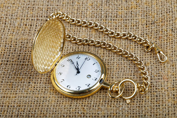 istock Golden pocket watch 665630608