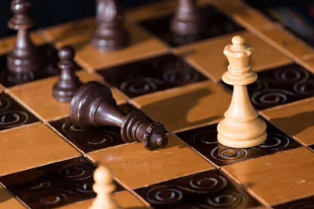 istock Chess photographed on a chessboard 665631016