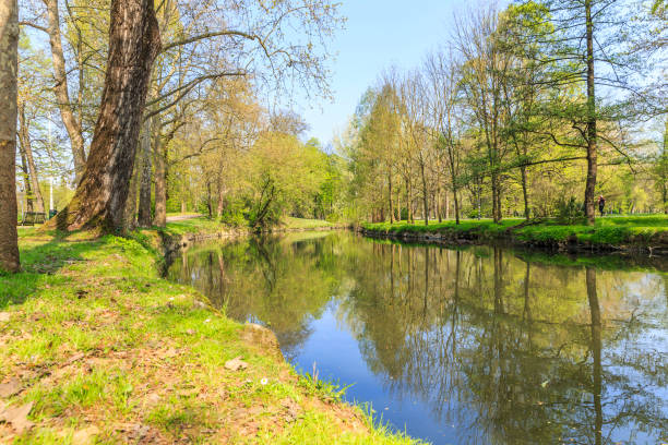 istock River Fiume Lambro passing through the park in Milan 665634192