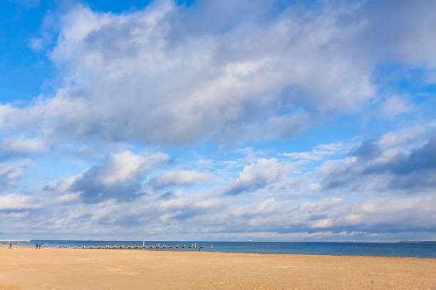 Autumn beach at the Baltic seacoast in Lubeck-Travemunde city, Germany
