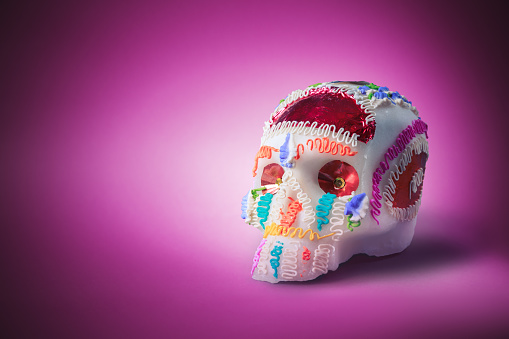 High contrast image of sugar skull used for 