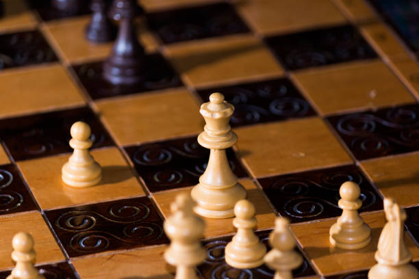 istock Chess photographed on a chessboard 665634780