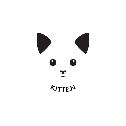 Vector image of an kitten face design on white background, Vector cat head for your design.