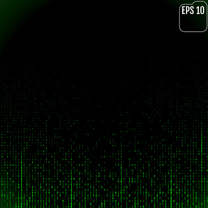 Stream Of Binary Code On Screen Abstract Vector Background Data And ...
