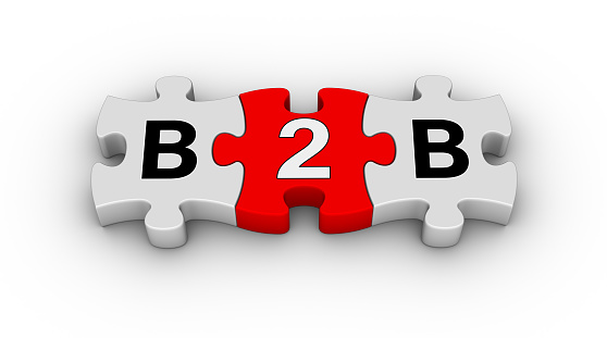 B2B Business to Business symbol Jigsaw Puzzle Symbol