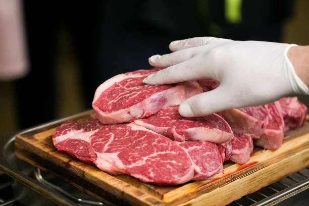 istock Close up raw beef with generous marbling of fat 665662754