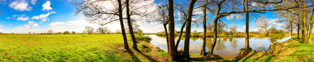 istock Panorama of a landscape with river 665663028