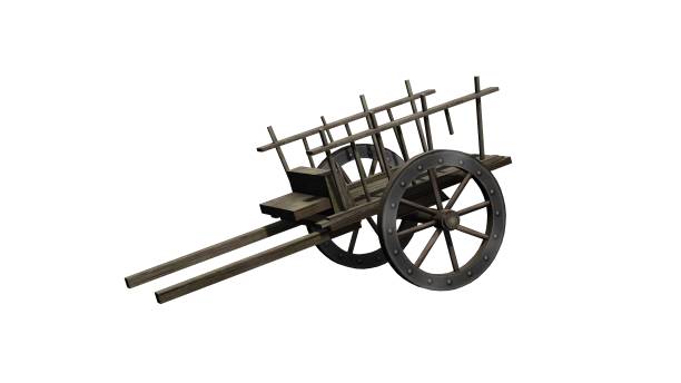 Ancient cart - isolated on white background