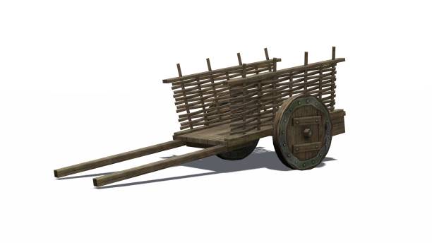 istock Ancient cart - isolated on white background 665670816