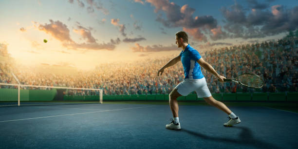 istock Tennis: Male sportsman in action 665676166