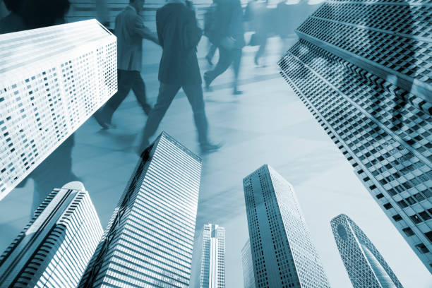 Digital Composite Image of Tokyo City Commuters