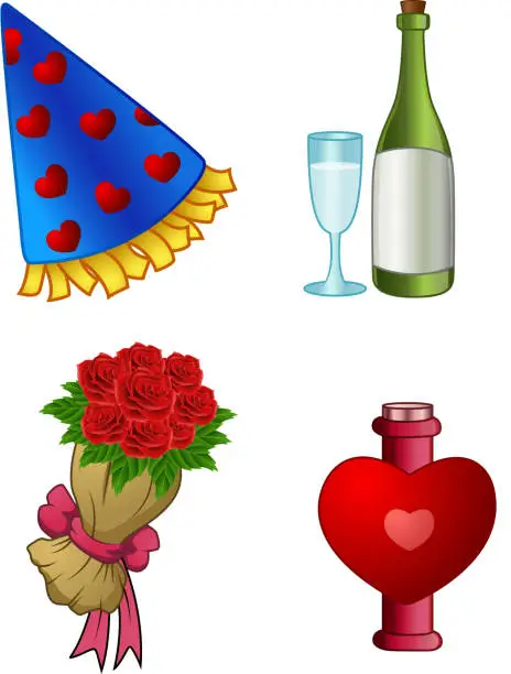 Vector illustration of Valentine's day icons