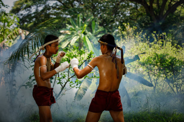 istock Muay thai or Thai boxing at Thailand 665715224
