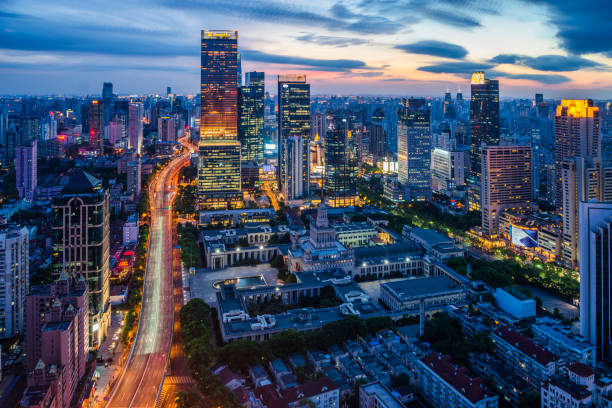 istock Skyline night view on Pudong New Area, Shanghai 665730686