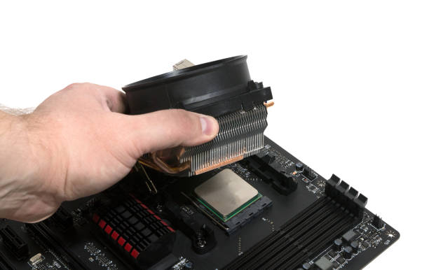 istock Installing the cooler on the motherboard 665737494