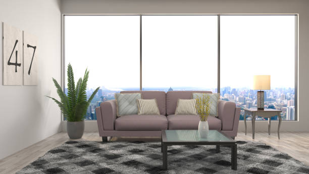istock Interior living room. 3d illustration 665740556