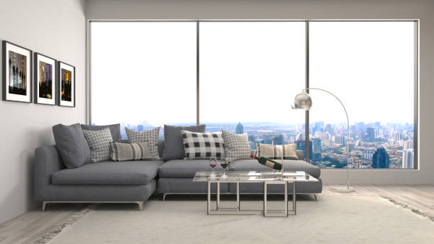 istock Interior living room. 3d illustration 665740560