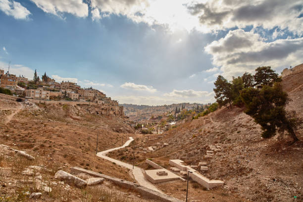 Jerusalem - 11 November, 2016: Famous Kidron valley, Jerusalem stock photo