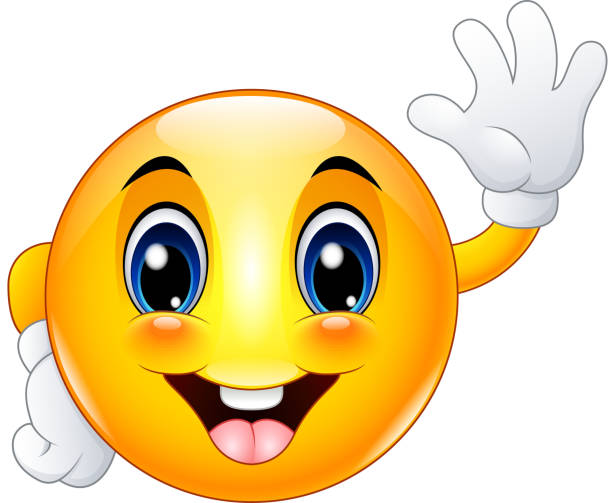 Cartoon Emoticon Smiley Face Waving Hello Stock Illustration - Download  Image Now - Hand, Waving - Gesture, Leaving - iStock