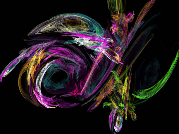 istock image of one Digital Fractal on Black Color 665761084