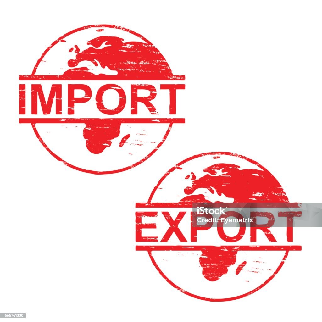 Import Export Letras Import Export Rubber Stamps Stock Illustration - Download Image Now ...
