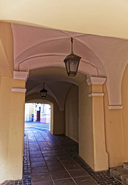istock Lanterns at arch gallery at Vilnius University 665770706