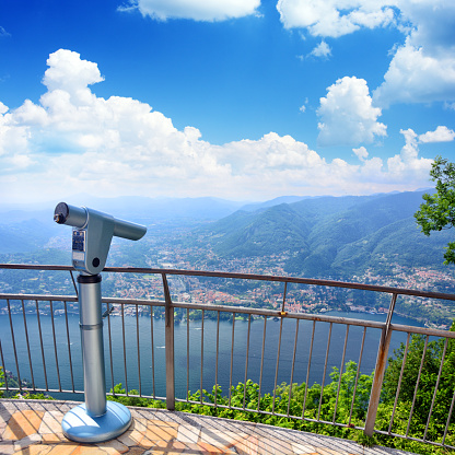 Tower coin-operated binoculars in Lake Como (Lago di Como), Italian Lake District