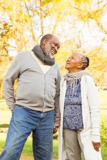 istock Senior happy couple looking each other 665783024