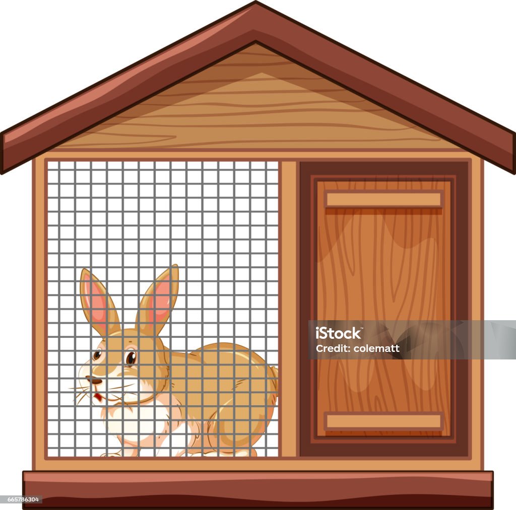 Cage Graphics Rabbit Cute Rabbit In Cage Stock Illustration - Download Image Now ...