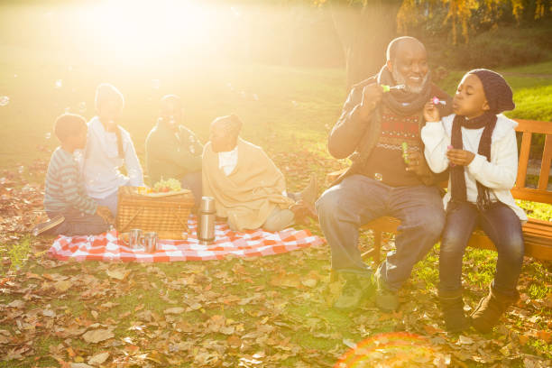 istock Happy family having a picnic 665786478