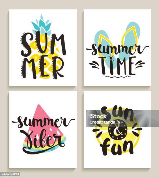 Summer Stock Illustration - Download Image Now - Summer, Logo, Fun