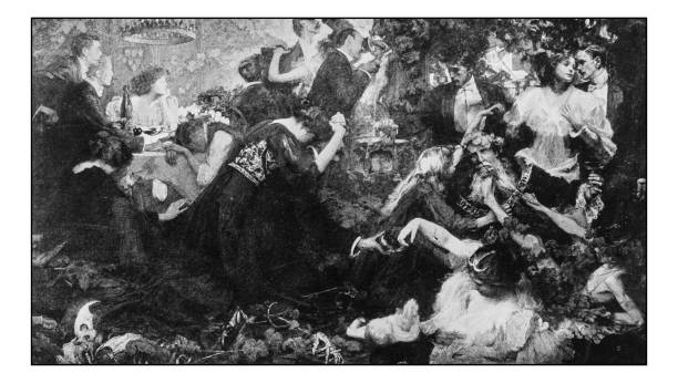 istock Antique photo of paintings: Party 665801404